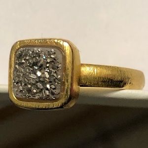 Anthropologie moon dust gold ring